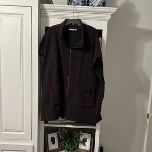 Dark Brown Zip-Up Jacket